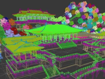 China temples church Historical sites palace Tang dynasty 3D model purchase