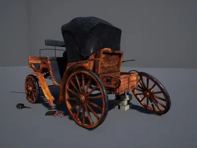 The Carriage 01 Low-poly 3D model