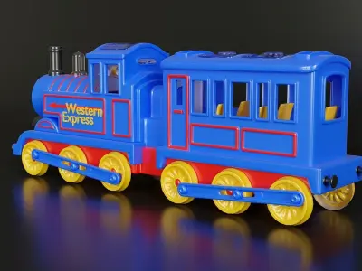 Childrens plastic toy train 3D model