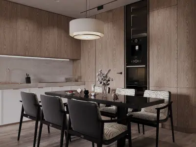 Corona Render Interior Scene Modern Apartment Beige 3D model  3D model