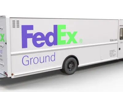 Freightliner FedEx boxvan Low-poly 3D model