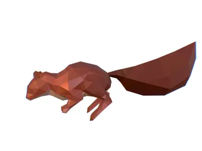 Animated Squirrel Lowpoly Art Style Low-poly 3D model