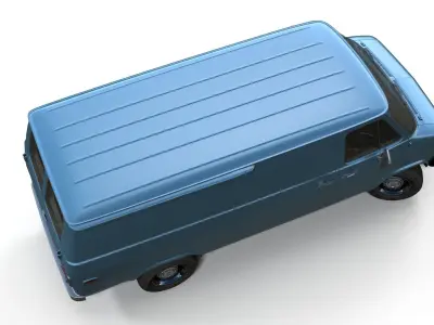 1980s generic industrial van Low-poly 3D model