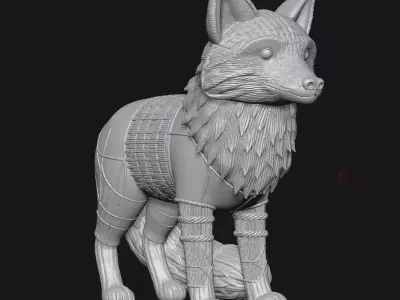 fox sculpture 3D print model