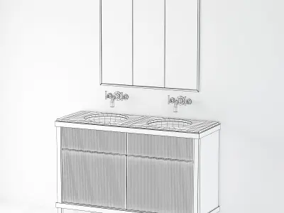 bathroom collection low poly 3d model pieces Low-poly 3D model