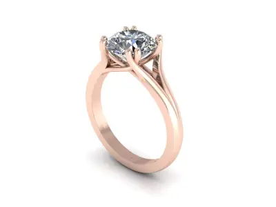 Diamond Solitaire Wedding Ring R2 3D print model
