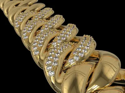 MIAMI CUBAN LINK CHAIN BRACELET OR NECKLACE 3D print model