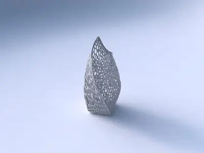 Vase twisted double arc quadratic with dense organic lattice 2 3D print model