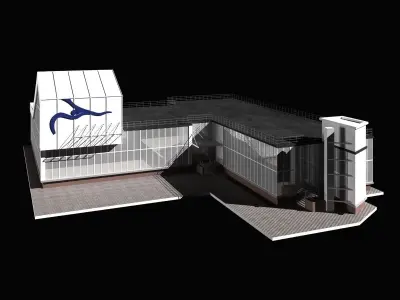Sport Swimming School Building 3D model