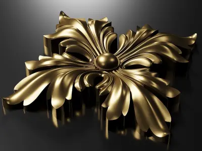 Rozetka06 ornate gold cross 3D model