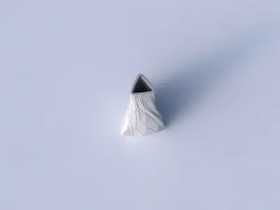 Vase grounded triangle with twisted random triangle plates 3D print model