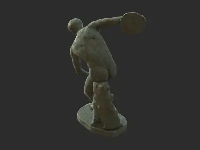 Discobolus Statue - Bronze Low-poly 3D model