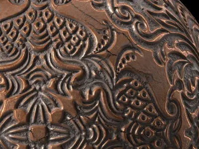 Plaster Materials 7- Ornament Plaster Pbr 4k seamless Sbsar Low-poly 3D model