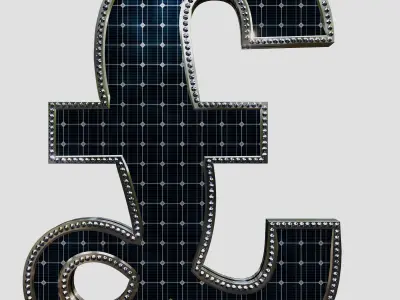 Solar Panel EURO Sign 3D model
