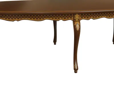 Classic table with inlaid veneer 3000 3D model