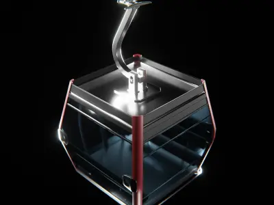 Gondola lift Low-poly 3D model