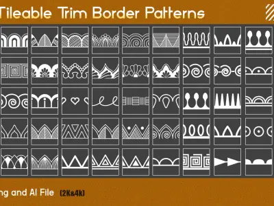 Modern Border Pattern - Alpha Brush Texture