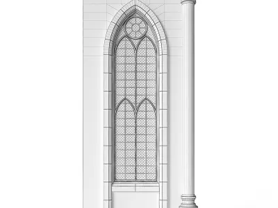 Throne Room Window Wall 3D model