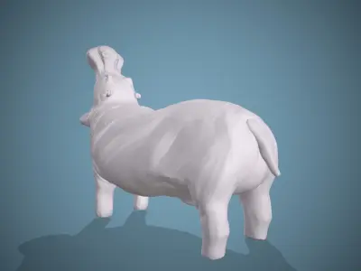 Hippopotamus Sculpt High and low poly 3D model