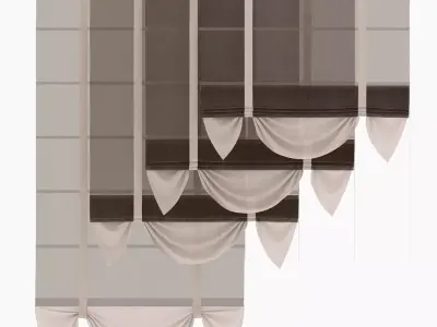 Tulle roman blind with soft bottom 3D model