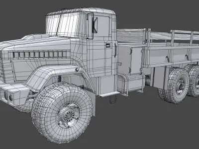 Kraz-6322 military truck 3D model