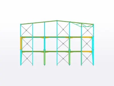 Industrial steel warehouse 3D model