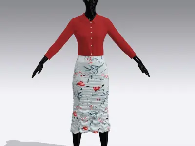 Woman Cloth Dress Low-poly 3D model