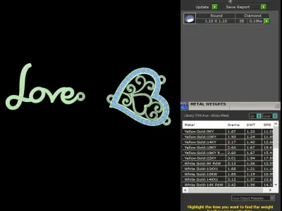 light weight yellow gold  diamond pendent -DOC-P8085 3D print model