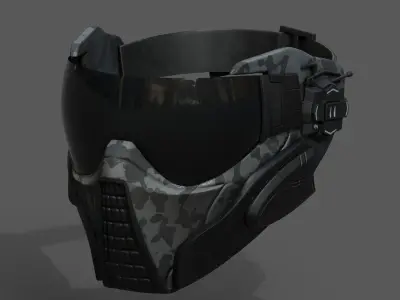 Scifi mask fantasy futuristic technology cyborg robot military  Low-poly 3D model