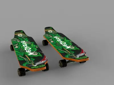 3D   skating-board Low-poly 3D model