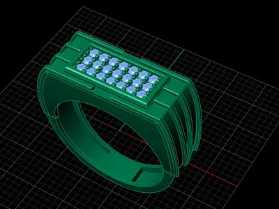 Print Ready STL 3DM  Gents Rings Diamond Men Ring  3D print model 236