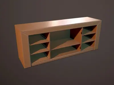 Shelf TV PBR Game Ready Model Low-poly 3D model