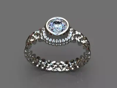 Engagement ring 3D print model