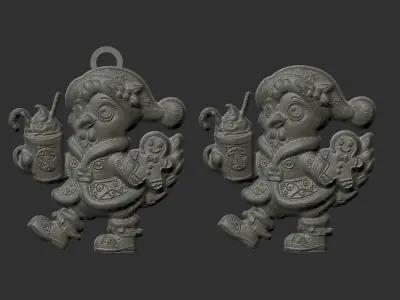 christmas tree chicken decor  3D print model