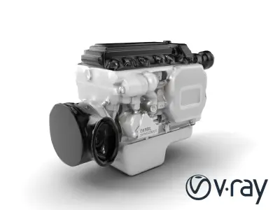 Biofuel-Compatible Inline-4 Engine model pack Low-poly 3D model