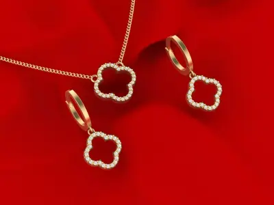 VAN CLEEF  SET WITH STONE 3D print model