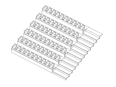 Revit Family Seating Stairs Auditorium Lecture Event 3D model