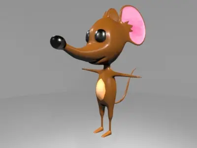Cartoon Mouse Low-poly 3D model buy