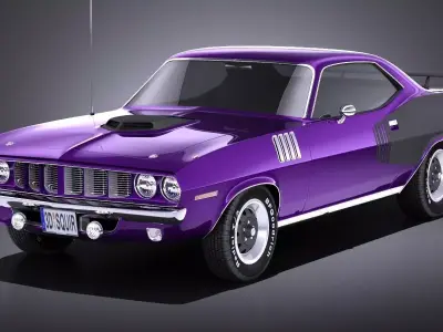 Plymouth Hemi Cuda - Barracuda 1971 VRAY 3D model