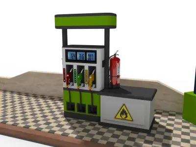 gas station 3D model 3