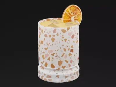 Dried Lemon Cocktail Low-poly 3D model