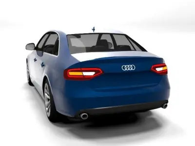 AUDI A4 2008 4D LOWPOLY Low-poly 3D model