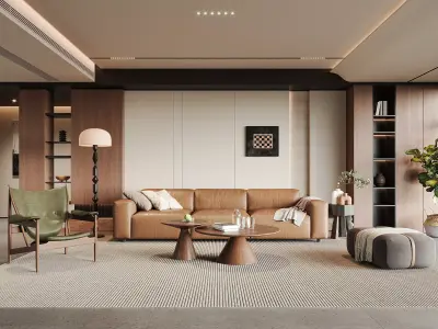 Modern living room 3D model  3D model