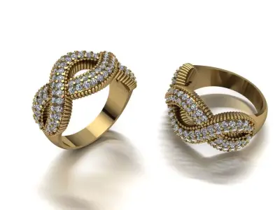 Elegant Ring Jewelry Brand Gold 3D print model purchase
