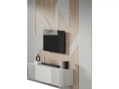 Modern TV Wall 034 3D model