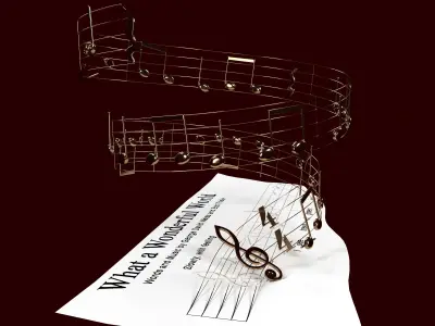 What a wonderful world - Louis Armstrong - Notes 3D model