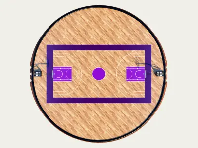 Basketball Half Ball And Basketball Court 3D model