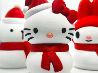 Christmas Special Cute Kitty Snowman Collection 3D print model