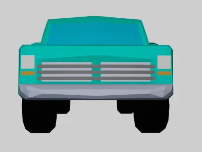 Low Poly Work Pickup Truck Low-poly 3D model