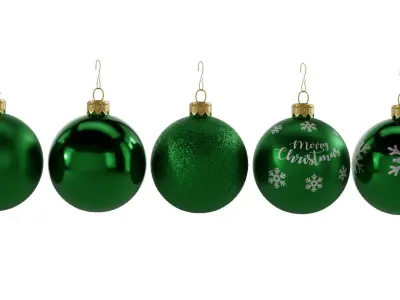 Christmas Baubles Decorations Low-poly 3D model